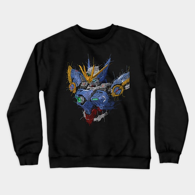 Wing Gundam Scribble Artwork Crewneck Sweatshirt by Gundam Artwork